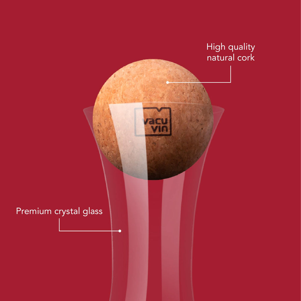 Vacu Vin Wine Decanter – Elegant Glass Carafe for Aerating Red Wine – Enhances Flavor & Aroma – Easy-Pour Spout – Modern Design – Dishwasher Safe Wine Aerator & Serving Vessel