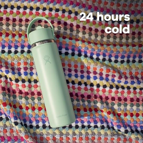 Insulated Stainless Steel Water Bottle with Straw Lid 64 Oz Black