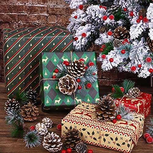 Fovths 232-Piece Christmas Pine Cone & Berry Decor Set for Holiday Crafts