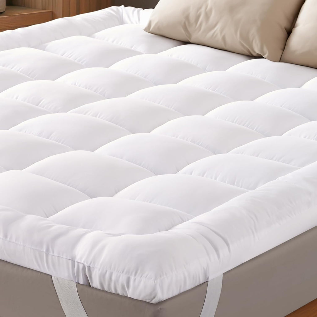 Ultra Soft Twin Mattress Topper - Cloud-Like Comfort for Full Back Support - Breathable Cooling Material, White