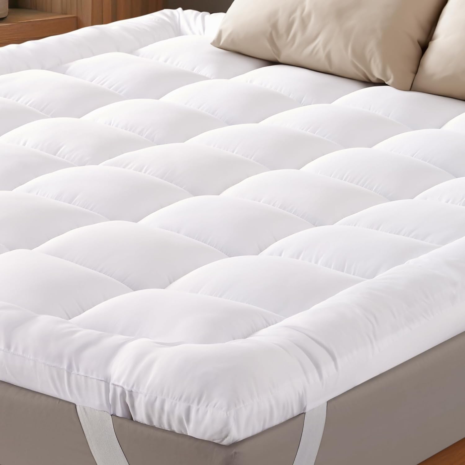 Ultra Soft Twin Mattress Topper - Cloud-Like Comfort for Full Back Support - Breathable Cooling Material, White