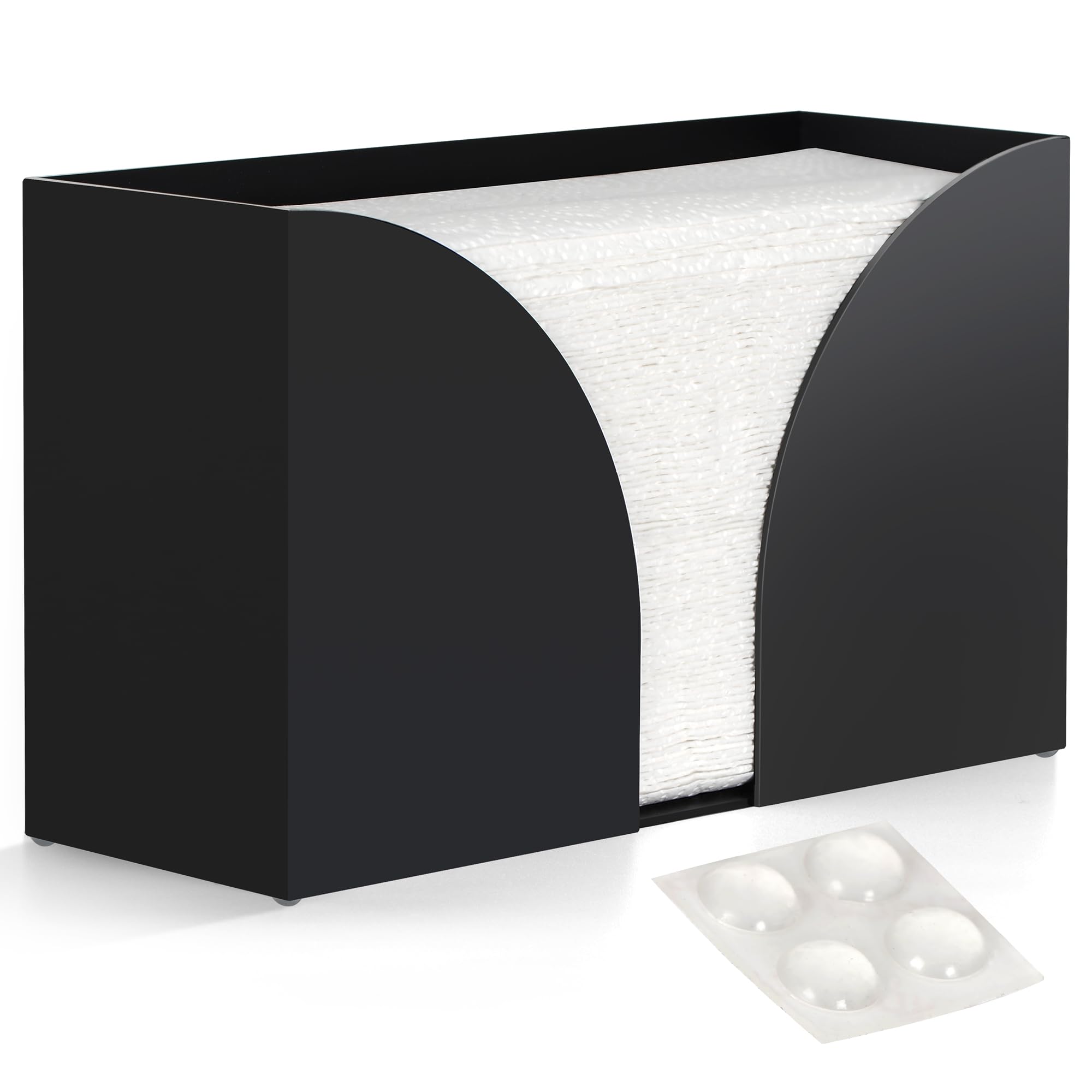 Storage Standard Multifold Paper Towel Dispenser Countertop - Matte Black Paper Towel Holder Bathroom, Durable Acrylic Napkin Holder for Bathroom, Kitchen, Office & Restaurant, 10.75 x 6.5 x 4 Inches