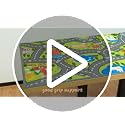 Kids City Road Play Rug - 60x32 Inch Washable Non-Slip Race Track Carpet