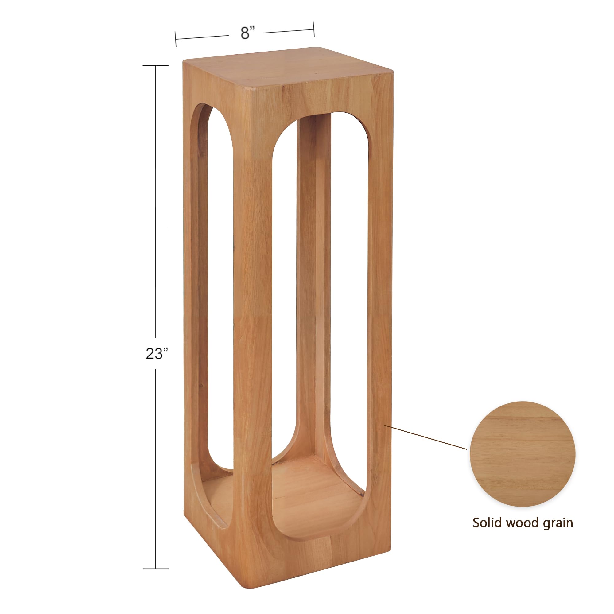 COVLON Drink Table, Soild Wood Small Space Side Table, Decorative End Table for Living Room,Badroom or Entryway Decoration, Natural Wood