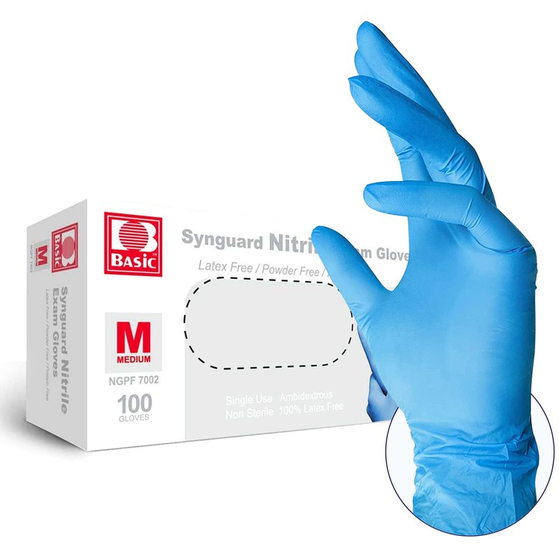 INTCO Basic Nitrile Exam Gloves, Medical Gloves Disposable Latex Free Powder-Free For Exam, Food Prep Cleaning, Large Case of 1000, L, NGPF7003