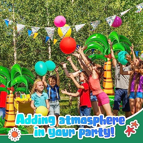 52-Inch Giant Inflatable Palm Trees (4 Pack) - Hawaiian Tropical Party Decor