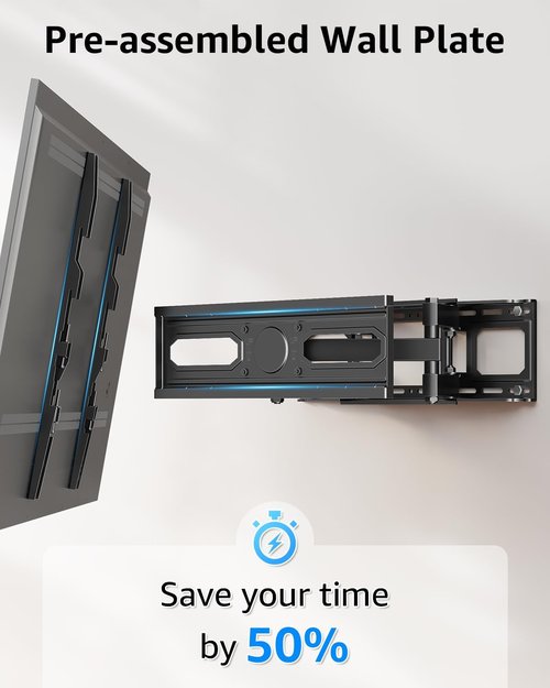 EconoMe TV Wall Mount - Full Motion Articulating Dual Arms for 32-65 Inch TVs | Swivel & Tilt, Max VESA 400x400mm, 99lbs Capacity