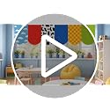 6-Piece Cartoon Story Classroom Curtains Set, 24 x 36 Inch Window Drapes