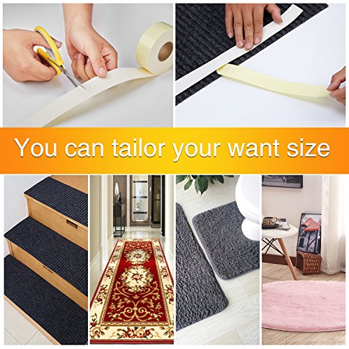 Non-Slip Rug Gripper Tape - 9.8ft Washable Anti-Curling Floor Pad