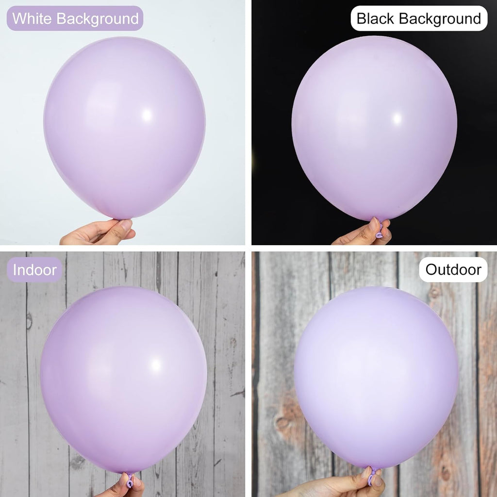 Ouddy Pastel Purple Balloon Set - 129 Pcs in Various Sizes | 6 Pcs 18” Lavender Balloon Arch Kit for Parties
