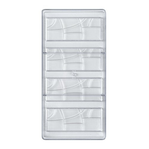 Restaurantware Pastry Tek 10.8 x 5.3 Inch Chocolate Bar Molds 10 Dishwashable Chocolate Molds - 4 Cavities Freezable Clear Polycarbonate Candy Molds For Protein and Energy Bars Easy To Release