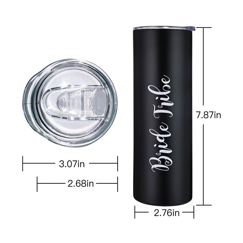 10 Pack Bride to Be Skinny Tumbler | 20 oz Bride Tribe Stainless Steel Wine Tumblers | Engagement Wedding Gifts Bridesmaids Mugs Bachelorette Party Supplies & Games