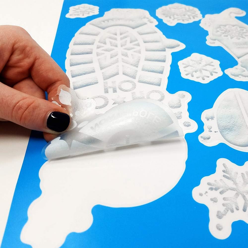 Santa Footprints - 180 Ct Floor Stickers Kit with Reindeer & Elf Designs for Holiday Fun