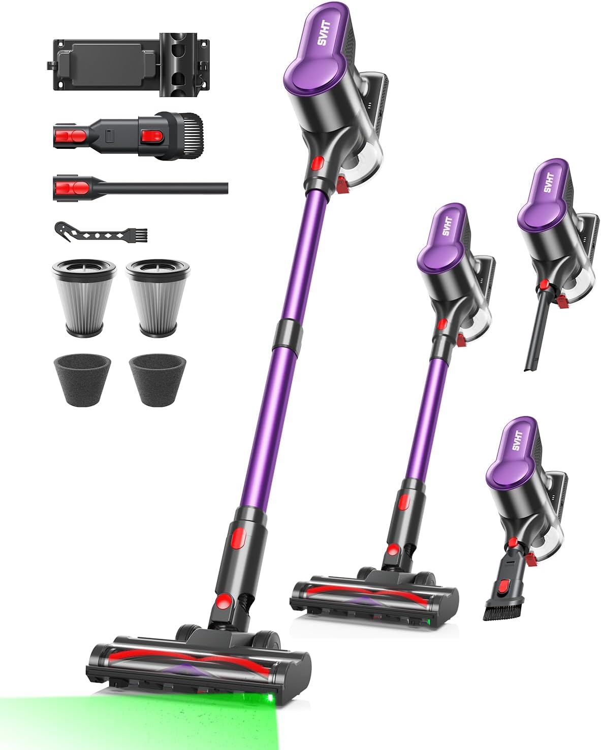 Skiennix Cordless Vacuum Cleaner - 500W, 45KPA Suction Power, 50 Mins Runtime, LED Light, Self-Standing Design, 1.6L Dust Cup, Lightweight for Pet Hair & Hard Floors