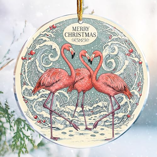 Funny Christmas Flamingo Ornament - Pink Keepsake Decor for Animal Lovers