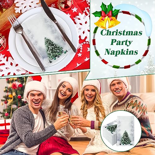 Cholemy Snowflake 200 Pcs Christmas Guest Napkins 2-Ply Paper Towels