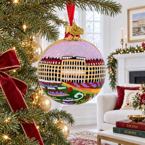BestPysanky 4-Inch Hand-Painted Glass Christmas Ornament - Schonbrunn Palace Vienna