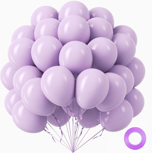 Light Purple Balloons - 12 Inch Pastel Latex Balloons | 50 Pack for Weddings, Baby Showers & Birthdays