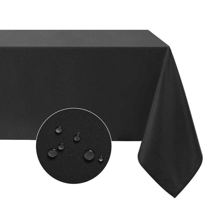 Softalker 60x102 Rectangle Tablecloth, Waterproof & Stain Resistant Table Cloths Wrinkle Free Fabric Washable Polyester Table Cover for Dining/Party/Outdoor/Wedding - Black