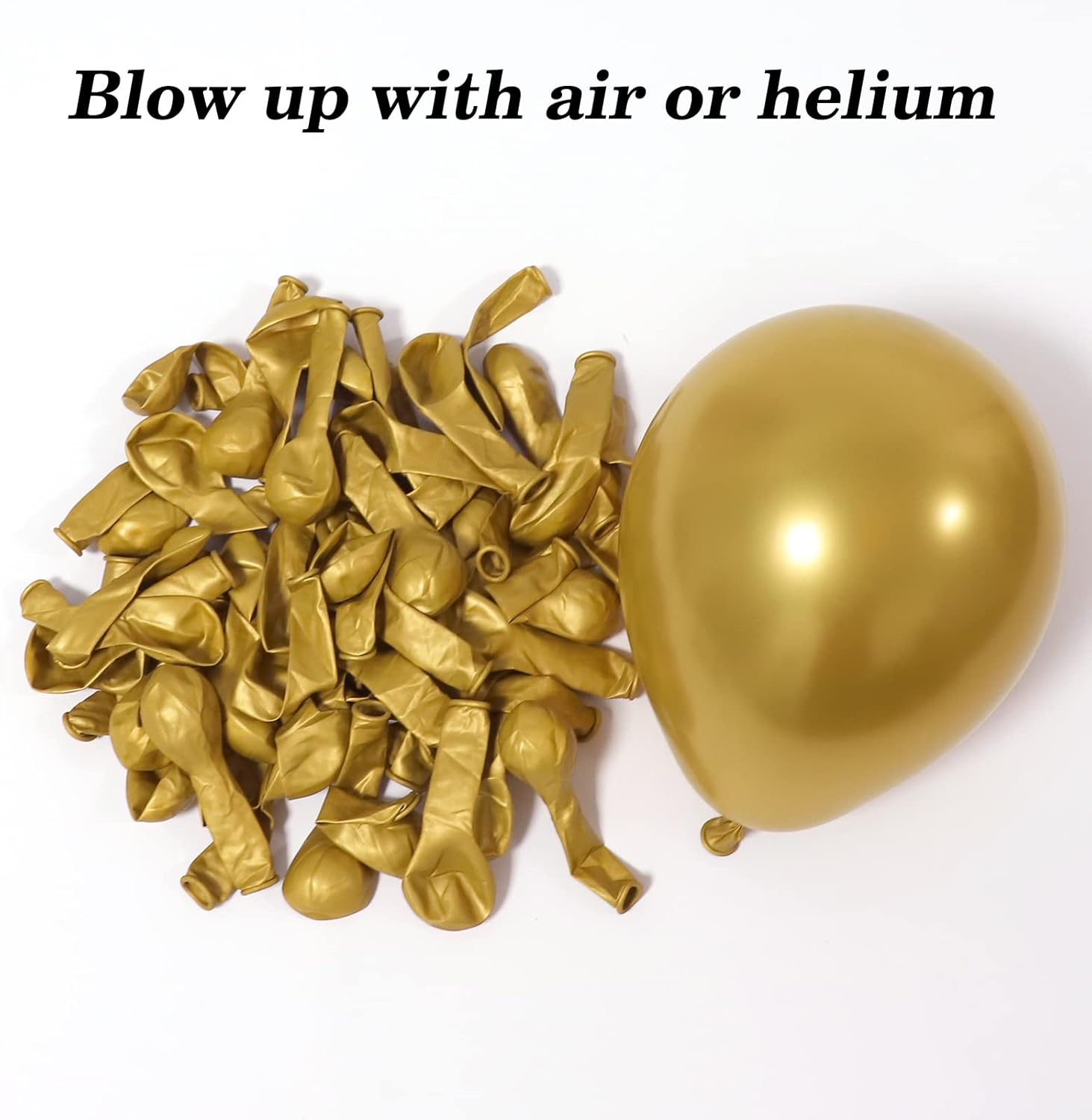 RUBFAC Gold Balloons - 120pcs 5-Inch Chrome Metallic Latex Balloons for Graduation & Wedding Decor