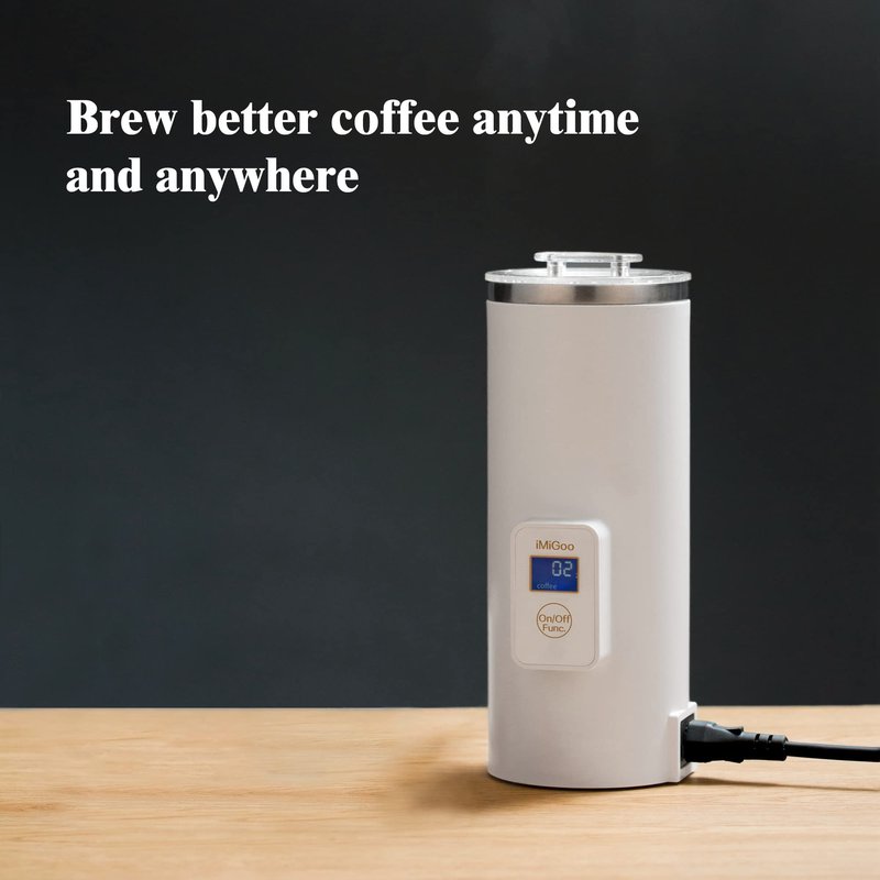 iMiGoo Dual Brew Electric 8oz Coffee & Tea Percolator, 17oz Boil Water, Keep Warm, Portable Multi-Functional Stainless Steel Pot for Home/Office/Camping