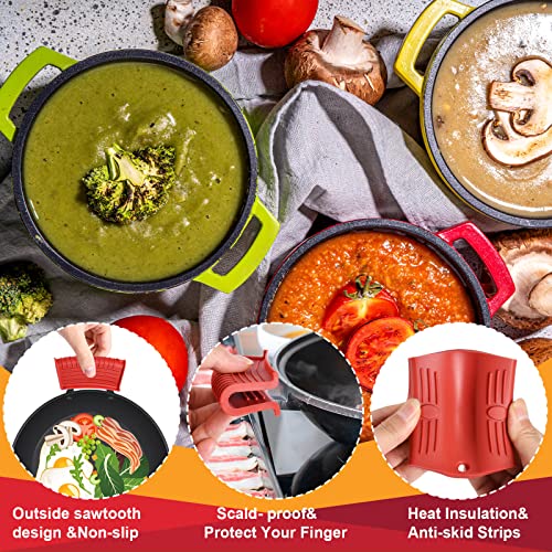 10-Piece Silicone Hot Handle Holder Set for Cast Iron Skillets and Pans