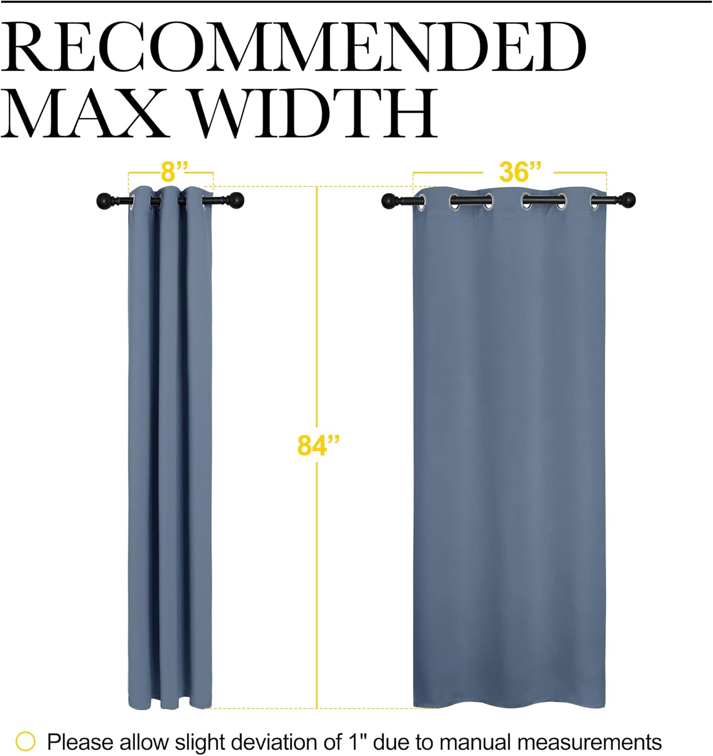 NICETOWN Triple Weave Blackout Window Curtains - Thermal Insulated, Stone Blue, 42"x84" Double Panels