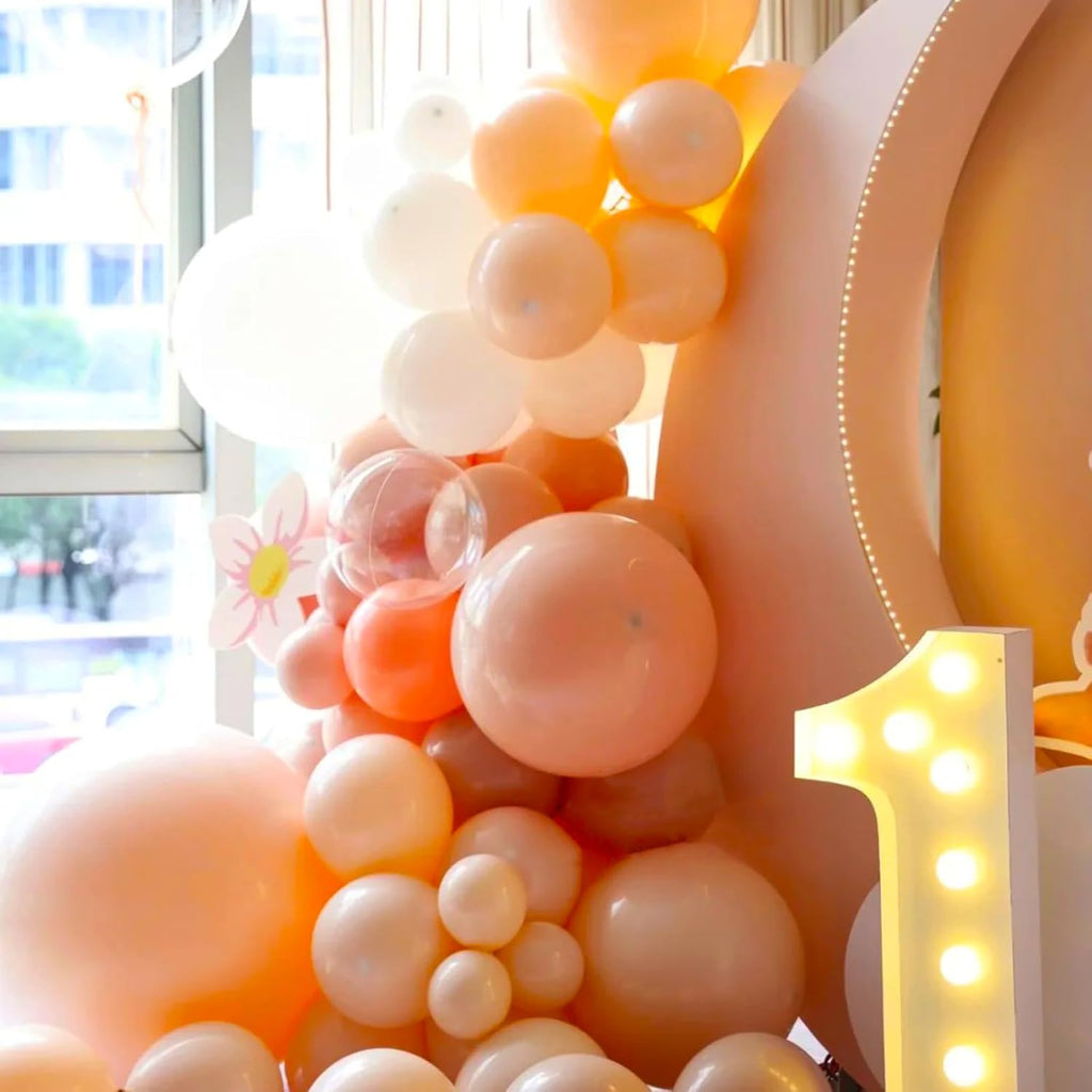 Voircoloria Peach Balloon Garland Kit - 90-Pack in 5/10/12/18 Inch Sizes for Weddings, Birthdays & Baby Showers