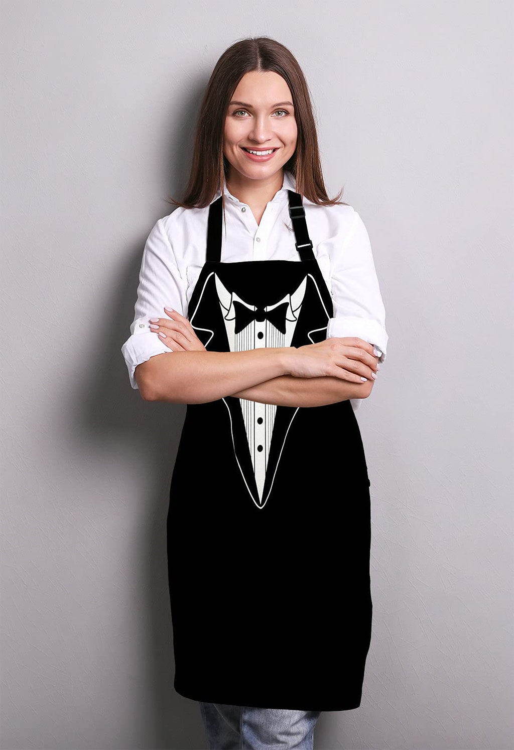 Lefolen Funny BBQ Apron Grilling Present - Novelty Fathers Day Grilling Present - BBQ Tuxedo Waistcoat - Barbecue Grill Present For Men