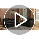 Manual Faux Leather Reclining Loveseat with Cup Holders and Pockets