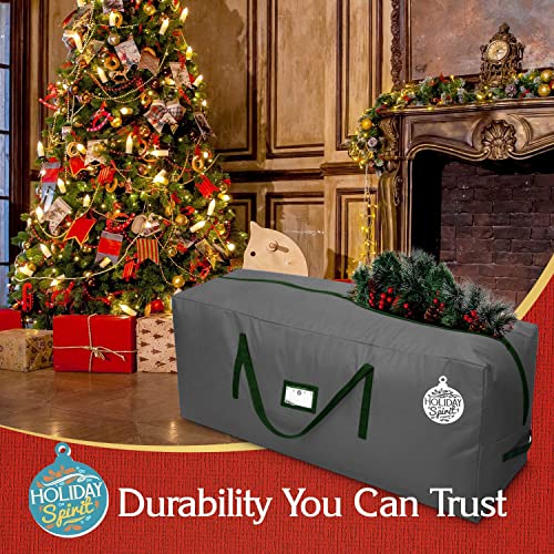 HOLIDAY SPIRIT 7.5ft Waterproof Christmas Tree Storage Bag with Reinforced Handles – Charcoal