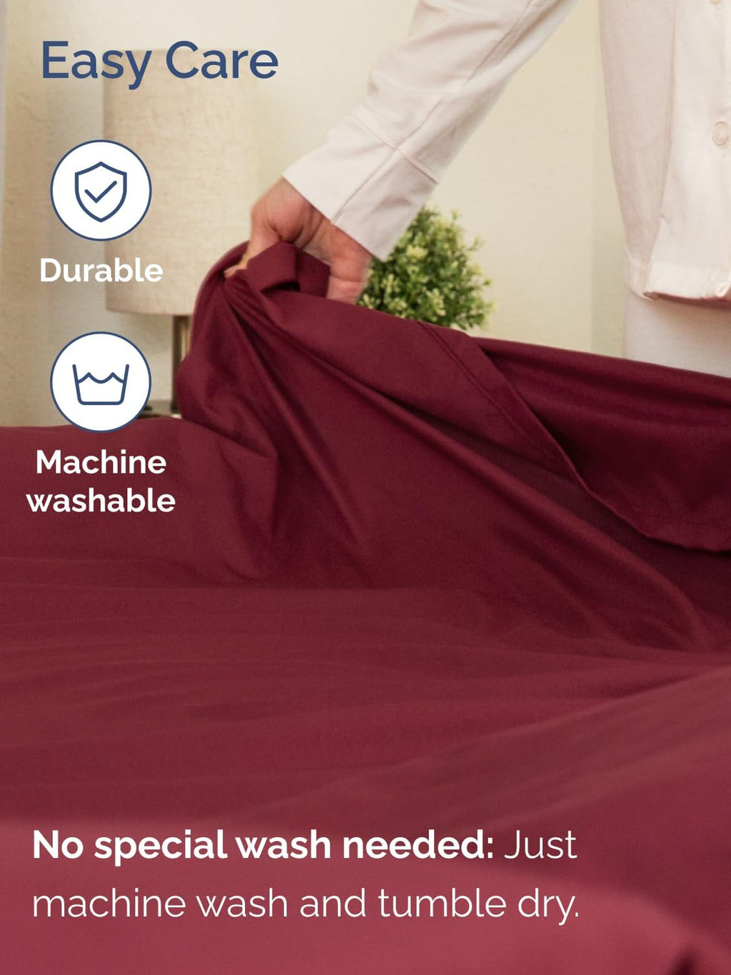 Skiennix Extra Deep Twin XL Sheet Set | 4-Piece Breathable Cooling Bedding - Soft & Wrinkle-Free - Burgundy