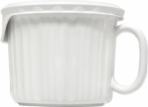 CorningWare 20oz Ceramic Meal Mugs - 2-Pack with BPA-Free Vented Lids | French White Design