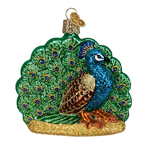 Old World Christmas Peacock Glass Ornament Handcrafted Holiday Decoration - Proud Peacock Variant