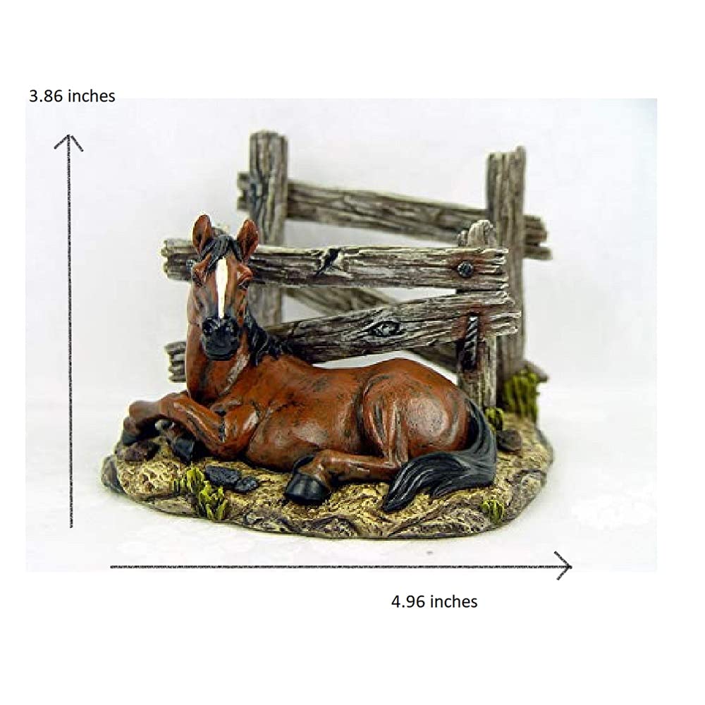Comfy Hour Rustic Western Horse Napkin Holder for Kitchen Table, Decorative Cowboy Resin Horse Stable Paper Napkin Dispenser, Farmhouse Lodge Cabin Decor, Brown, 5 x 4.6 x 3.8 Inches
