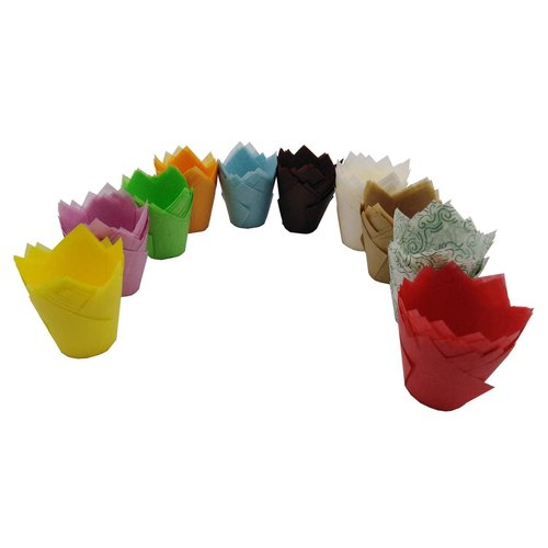 200 PCS Tulip Cupcake Liner Baking Cups Paper Cupcake and Muffin Baking Cups for Baby Showers,Weddings, Birthdays, Colourful and Natural (Ten Color)