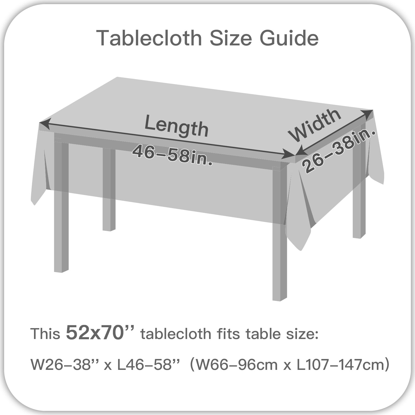 maxmill Rectangle Linen Textured Tablecloth Waterproof Spillproof Wrinkle Free Washable Fabric Table Cloth Kitchen Dining Tabletop Decoration Table Cover for Holiday Party, 52 x 70 Inch, Demin Blue