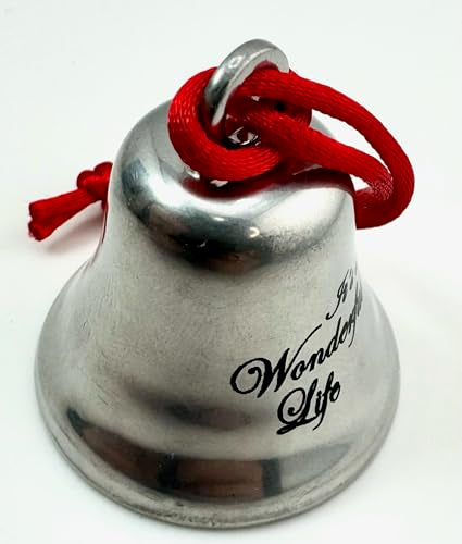Classic Metal Christmas Ornament Bell with Bedford Falls Gift Bag