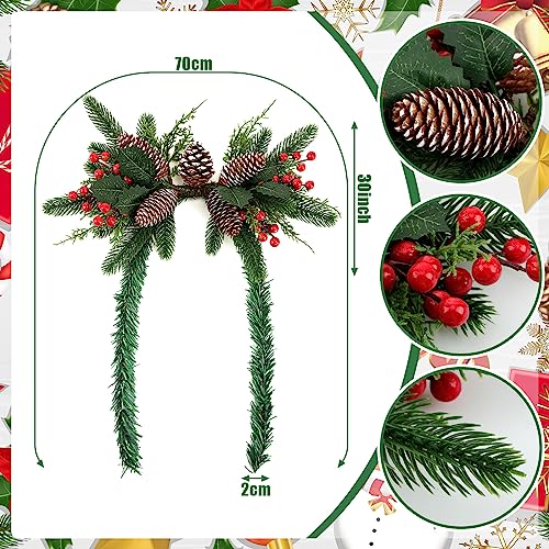 2Pcs Christmas Mailbox Swag - Artificial Pine Decor for Holiday Exterior