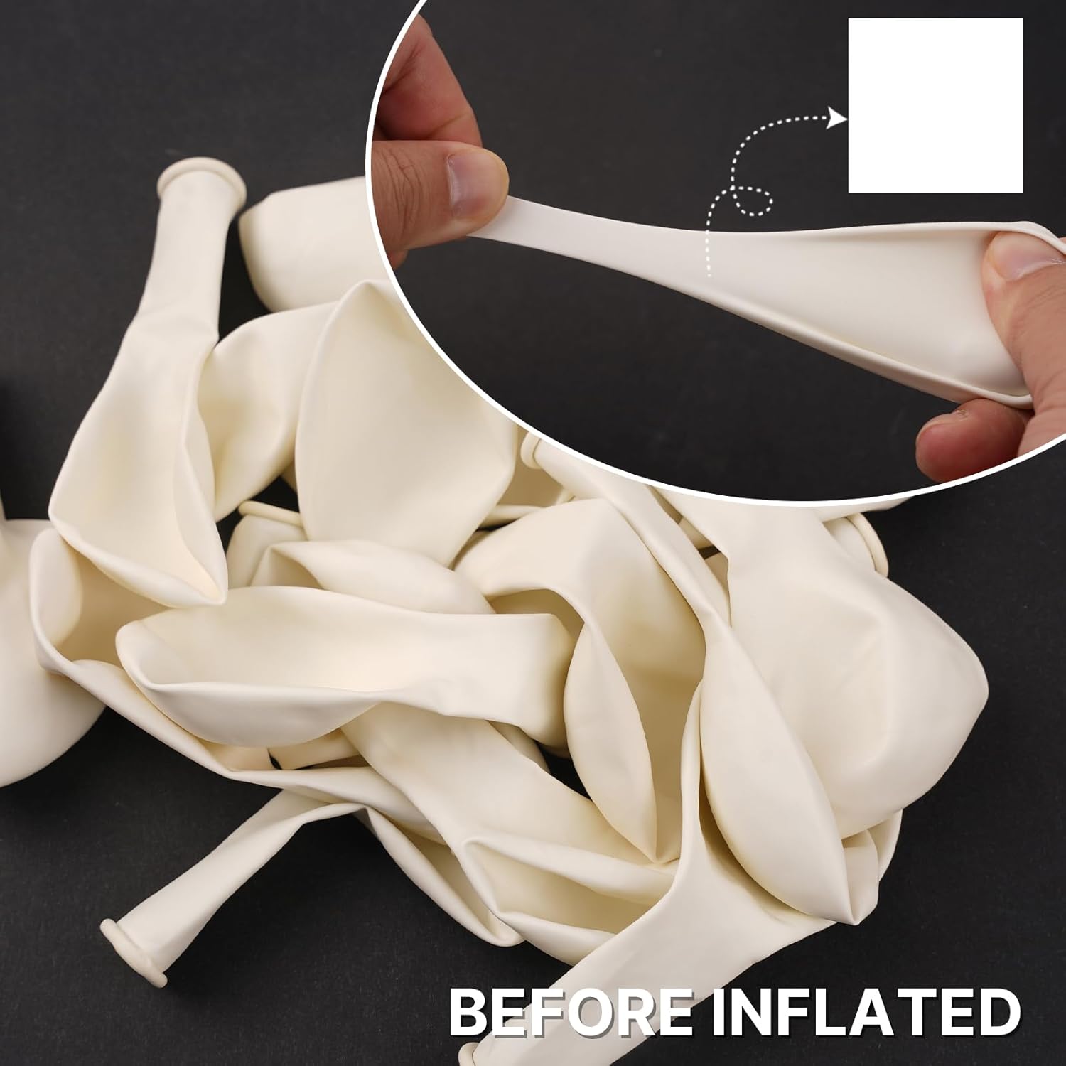 PartyWoo White Balloons - 127-Piece Matte Latex Balloon Arch Kit for Weddings & Events | Various Sizes