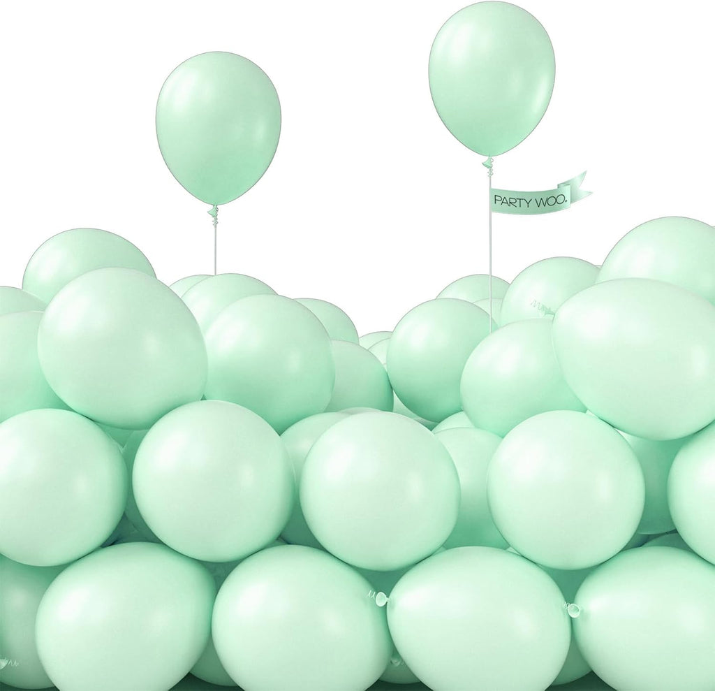 PartyWoo Pastel Green Balloons - 50 Pcs Mini 5-Inch Latex Balloons for Birthday & Baby Showers