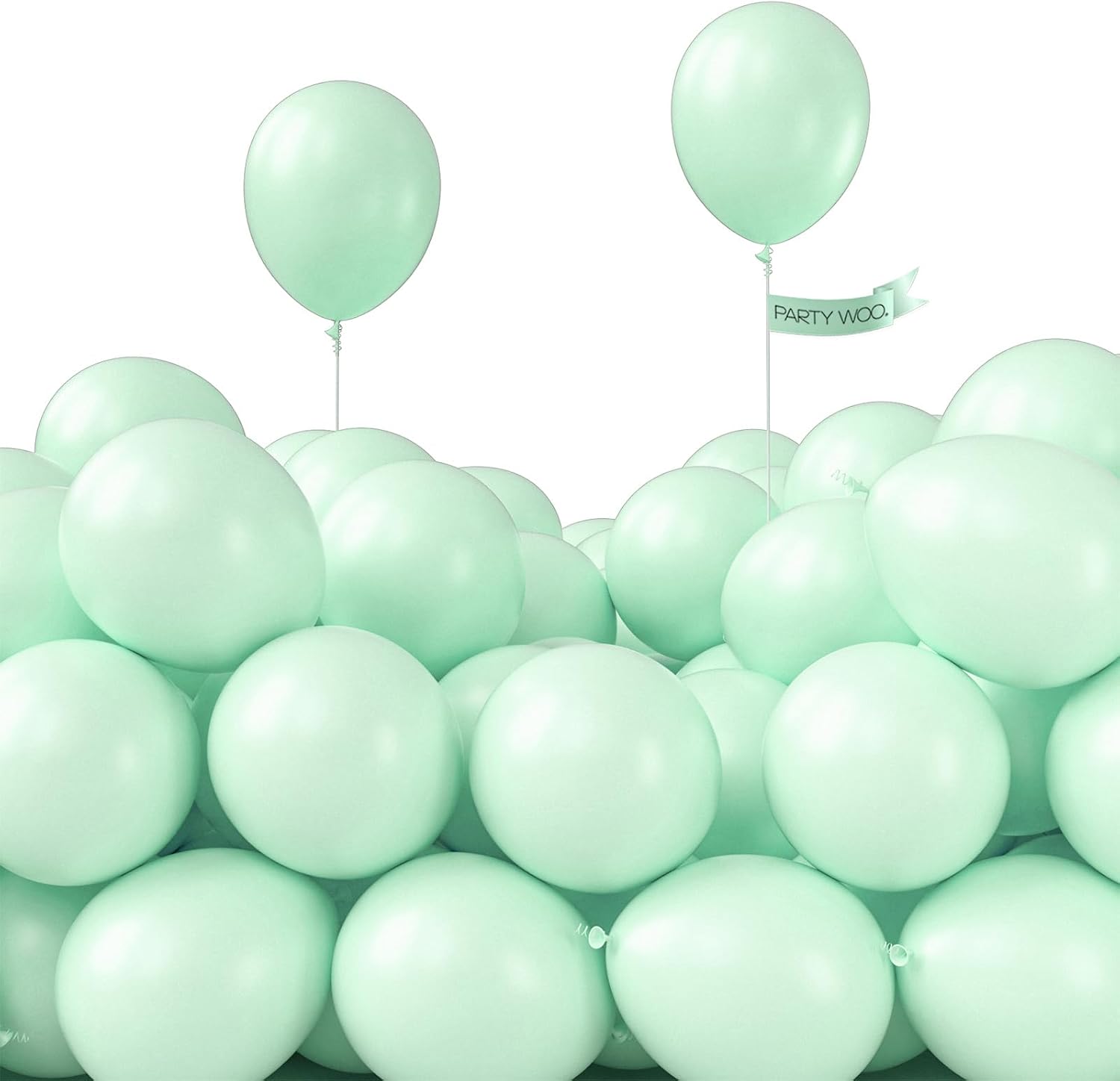 PartyWoo Pastel Green Balloons - 50 Pcs Mini 5-Inch Latex Balloons for Birthday & Baby Showers