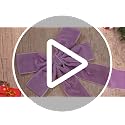Purple Velvet Ribbon Bows Set of 6 - Long Tail Holiday Tree Decor