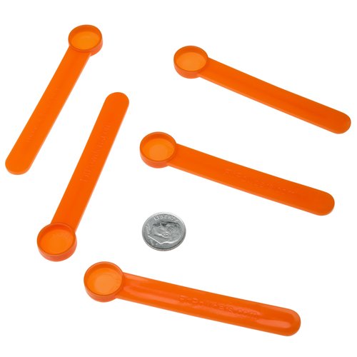 1/8 teaspoon scoop (1/8 teaspoon measuring spoon) plastic | FitPowders (500, Orange)