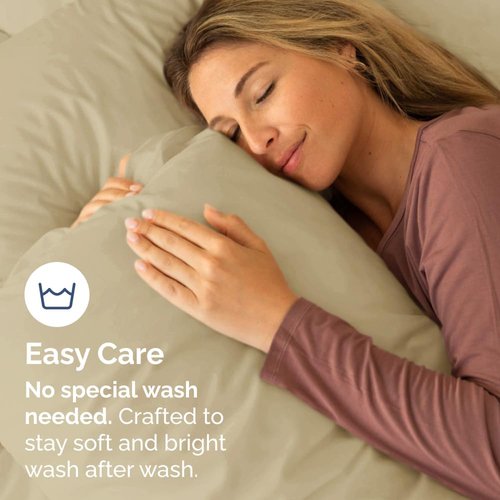 King Pillow Cases by Ultra Soft | Hotel Quality, Wrinkle-Free, Easy-Care - 8 Piece Set in Beige