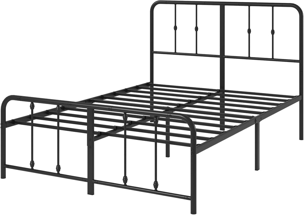 Zinus Leonardo Metal Platform Bed Frame - Victorian Spindle Headboard & Footboard | Heavy Duty, Queen Size