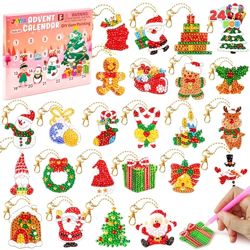 JOYIN 2026 Christmas Advent Calendar Gem Painting Kit – 24 Days of DIY Gem Art