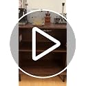 40" Mid-Century Modern Walnut Sideboard Buffet Cabinet with Sliding Door