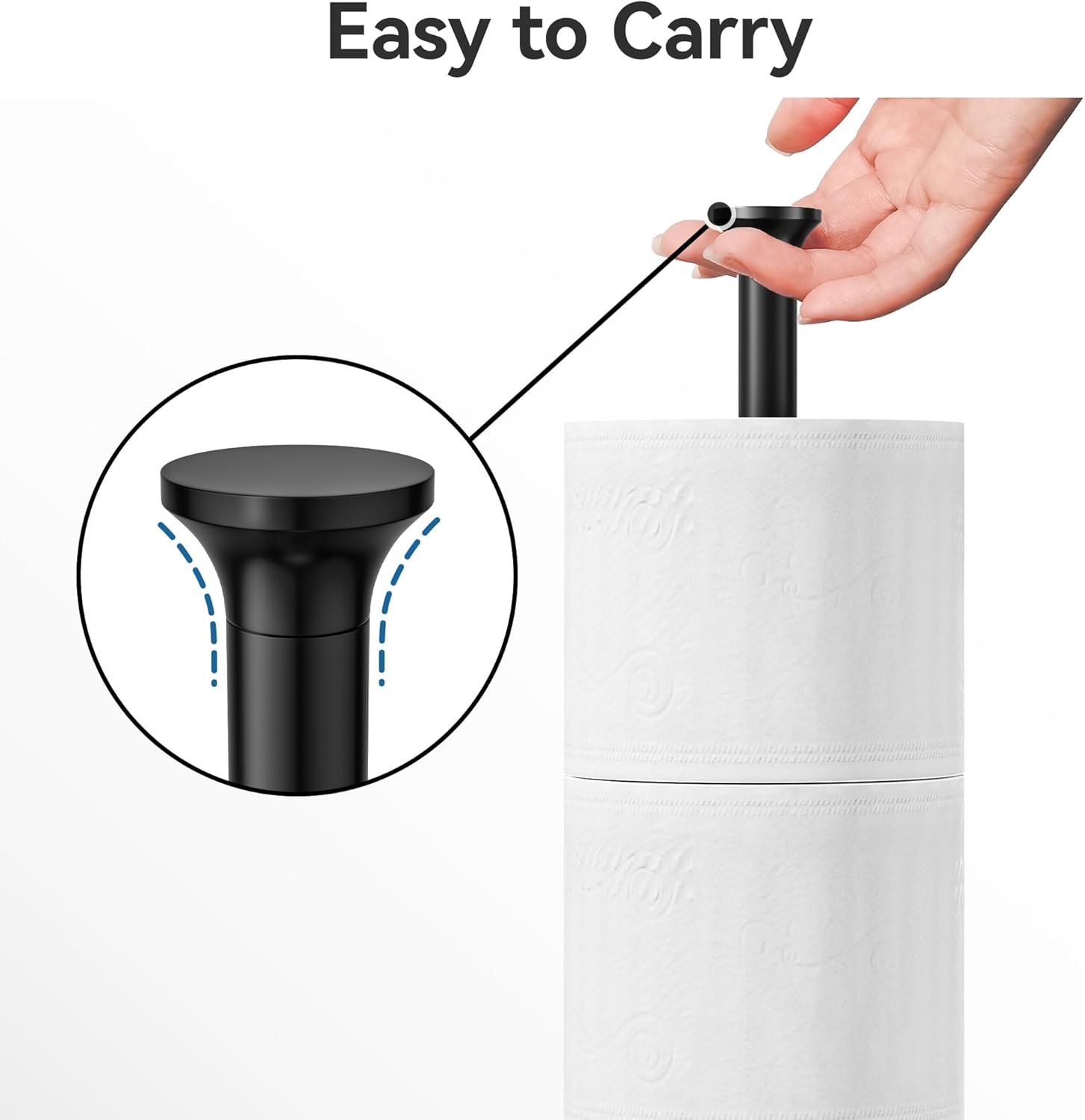 Skiennix Toilet Paper Holder Stand - Modern Free-Standing Spare Roll Storage in Stainless Steel