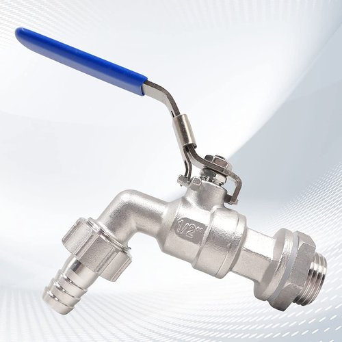 Horiznext 3/4" O.D. thread to 1/2 inch elbow barb stainless steel home brewing bulkhead ball valve fitting kit, for gallon beer pot brew kettle spigot mash tun